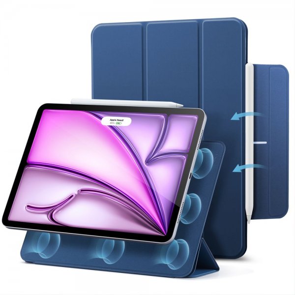 ESR iPad Pro 12.9 (4/5/6. sukupolvi)/iPad Air 13 (M2/M3/M4) -suojakotelo Rebound Magnetic, sininen
