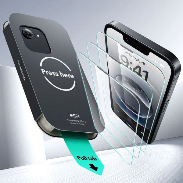 ESR iPhone 13/13 Pro/14/16e/17e Näytönsuoja UltraFit 2-pakkaus