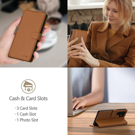 Tech-Protect iPhone 16e/iPhone 17e Kotelo Wallet Ruskea