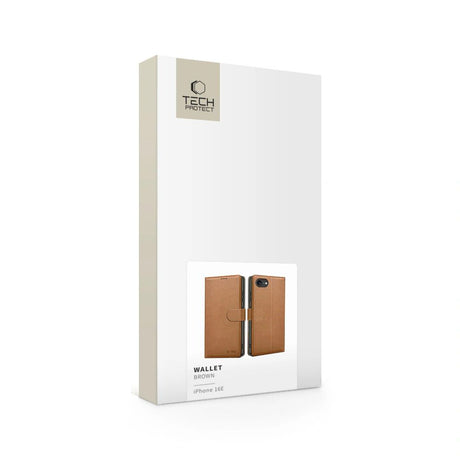 Tech-Protect iPhone 16e/iPhone 17e Kotelo Wallet Ruskea
