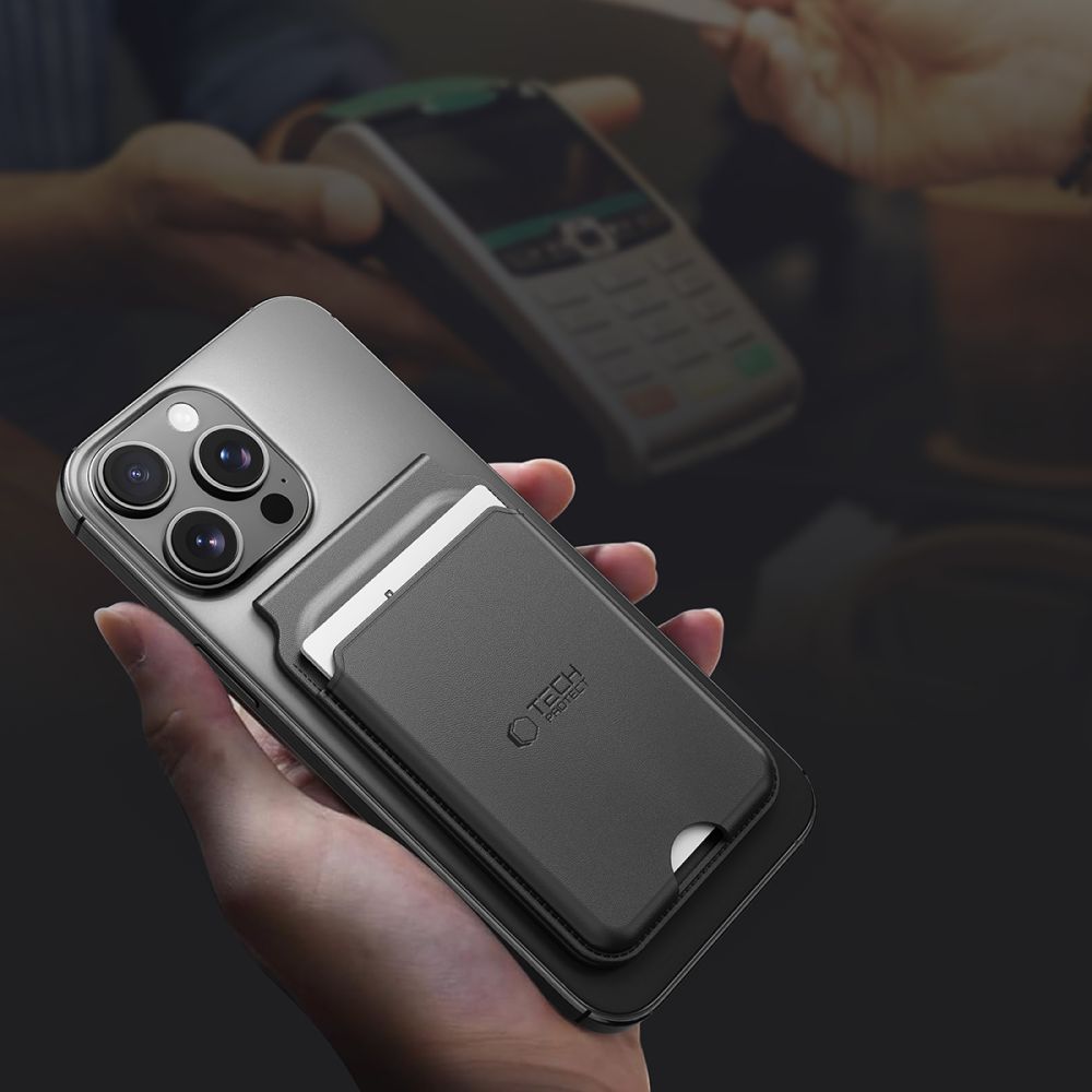 Tech-Protect Korttipidike MagWallet Stand MagSafe Musta
