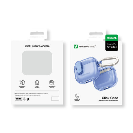 Amazingthing AirPods 4/5 Kuori Minimal Click Sininen