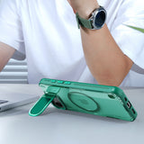 Nillkin iPhone 16e/iPhone 17e Kuori Iceblade Prop MagSafe Vihreä
