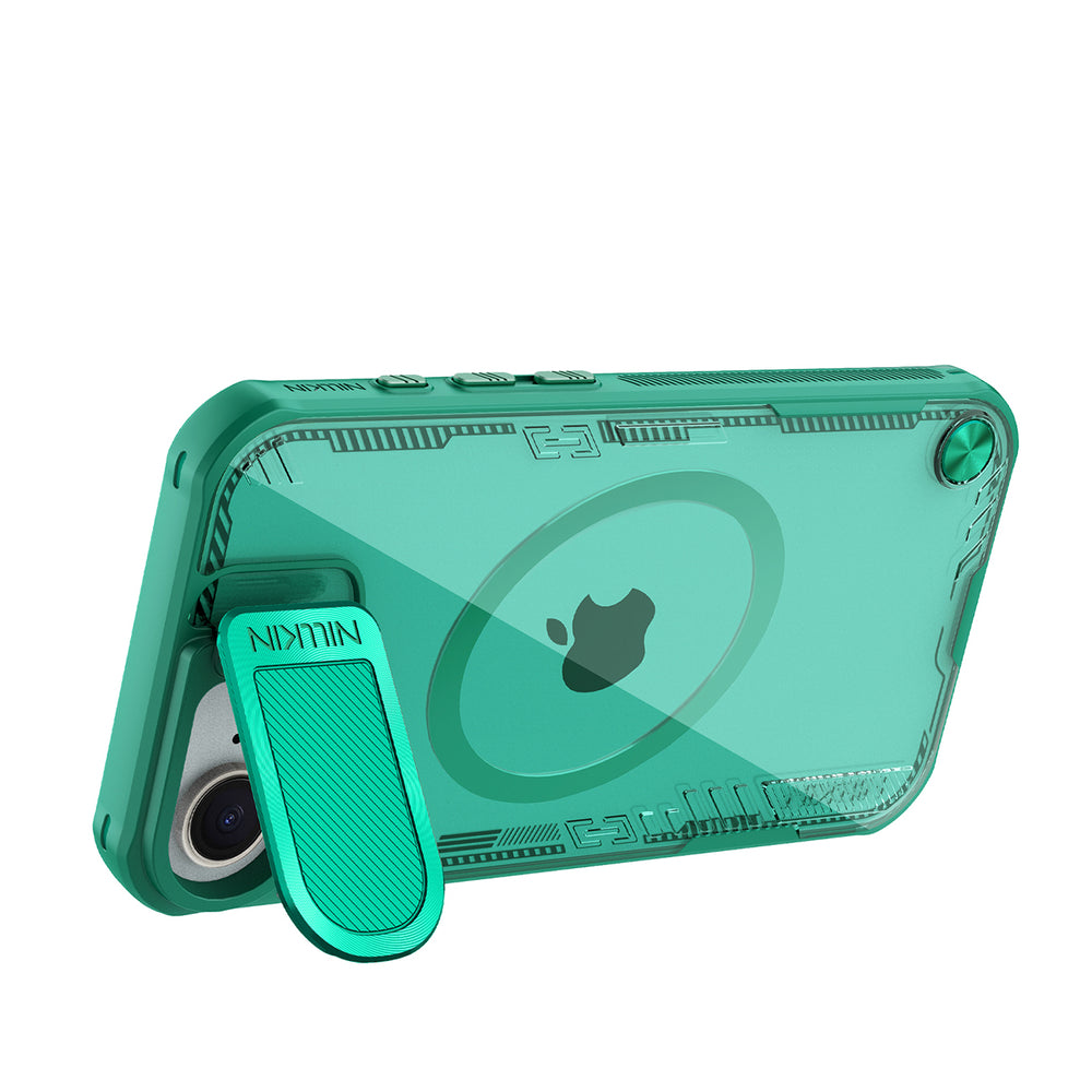 Nillkin iPhone 16e/iPhone 17e Kuori Iceblade Prop MagSafe Vihreä