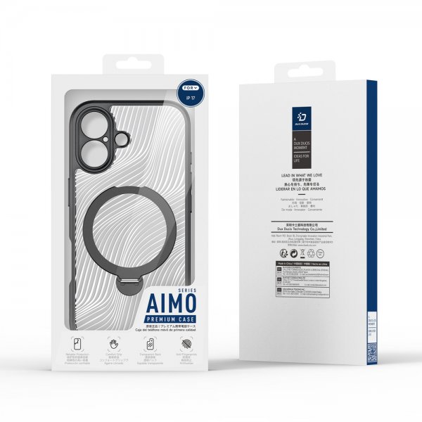Dux Ducis iPhone 17 -kuori Aimo Series MagSafe Jalusta Musta
