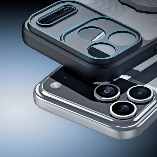 Dux Ducis iPhone 17 Pro -kuori Aimo Series MagSafe-tukijalalla, musta