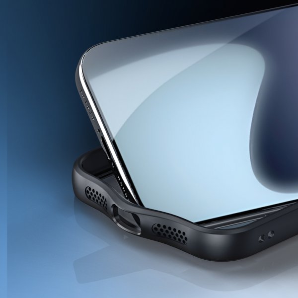 Dux Ducis iPhone 17 Pro -kuori Aimo Series MagSafe-tukijalalla, musta