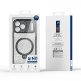 Dux Ducis iPhone 17 Pro -kuori Aimo Series MagSafe-tukijalalla, musta