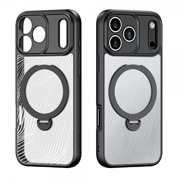 Dux Ducis iPhone 17 Pro Max kuori Aimo Series MagSafe Kickstand Musta