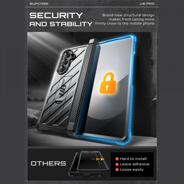 Supcase Samsung Galaxy Z Fold 7 Suojakotelo UB Pro Musta