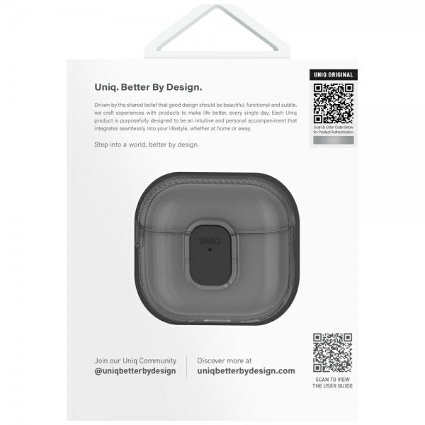UNIQ AirPods 4 Suojakuori Glase Pro Musta