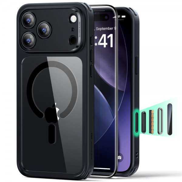 ESR iPhone 17 Pro Max -kuori ja näytönsuoja Classic Hybrid MagSafe Set Musta Läpinäkyvä