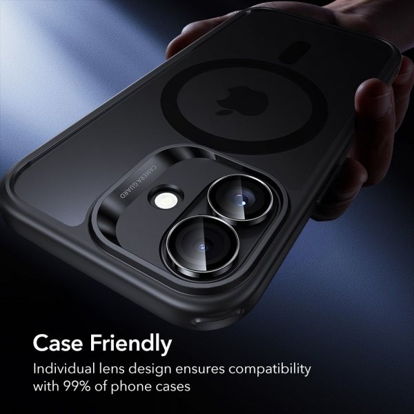 ESR iPhone 16/iPhone 16 Plus/iPhone 17 Kameran suoja Armorite Musta