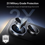 ESR iPhone 14/15/16/17 Pro & Pro Max -kameransuoja Armorite läpinäkyvä