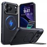 ESR iPhone 17 Pro -kuori Cyber Tough MagSafe-jalustalla, musta