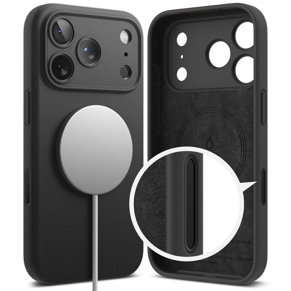 Ringke iPhone 17 Pro Max kuori silikoni magneettinen musta