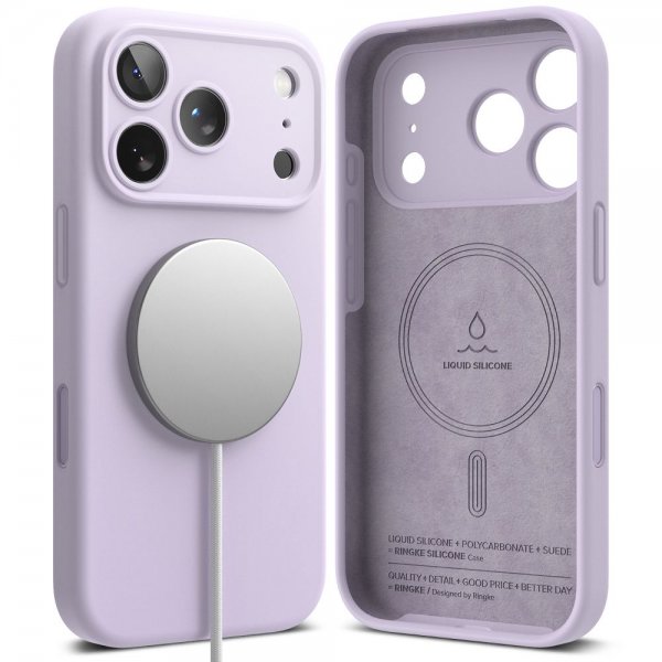 Ringke iPhone 17 Pro Max -kuori silikoninen magneettinen violetti