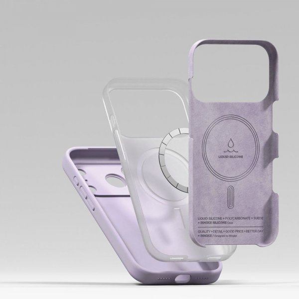 Ringke iPhone 17 Pro Max -kuori silikoninen magneettinen violetti