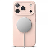 Ringke iPhone 17 Pro Silikonikuori Magneettinen Hiekanroosa