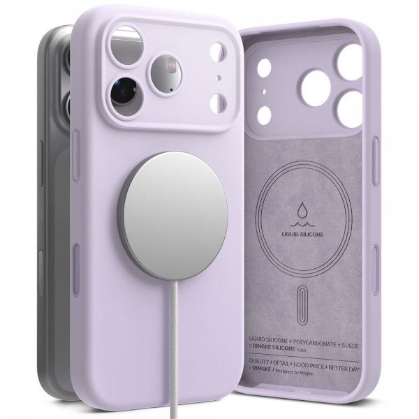 Ringke iPhone 17 Pro -kuori silikoni magneettinen musta