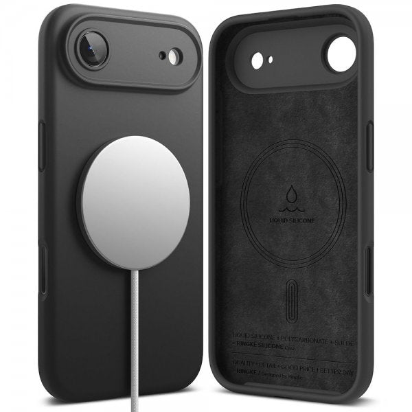 Ringke iPhone Air -silikonikuori magneettikiinnityksellä, musta