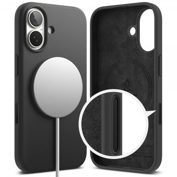 Ringke iPhone 17 -silikonisuojakuori magneettikiinnityksellä, musta