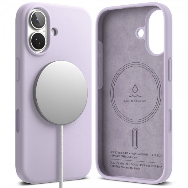 Ringke iPhone 17 -silikonisuojakuori, magneettinen, violetti