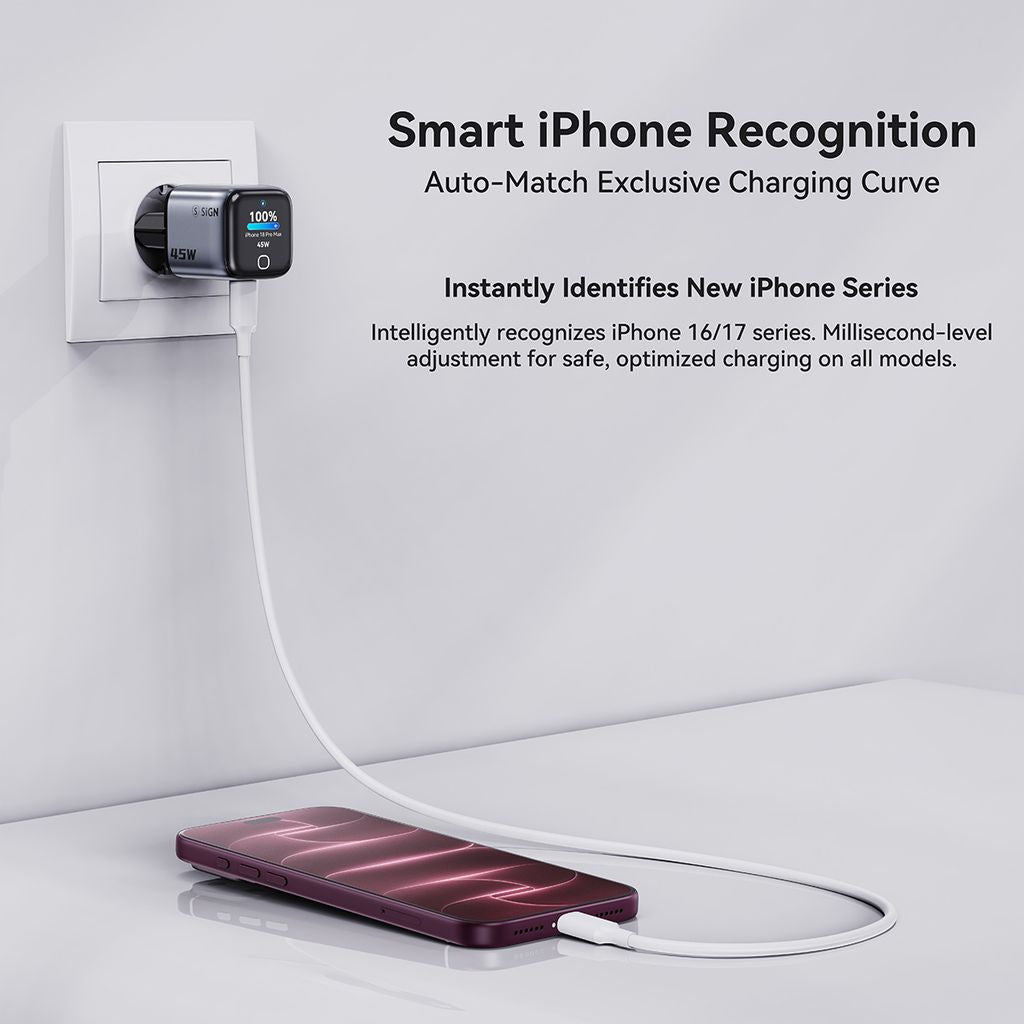 SiGN 45W Seinälataaja näytöllä 2xUSB-C Harmaa