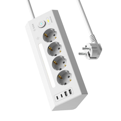 SiGN 4-tie Pöytäjatkorasittimet USB-A/USB-C 1,8m