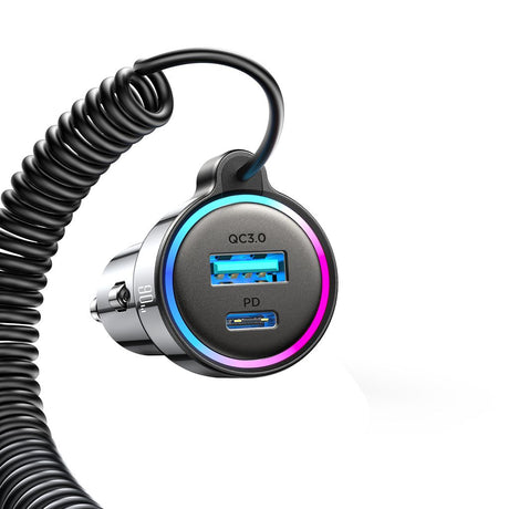 SiGN 3-in-1 nopea autolaturi 1,5 m USB-C-kaapelilla 90W
