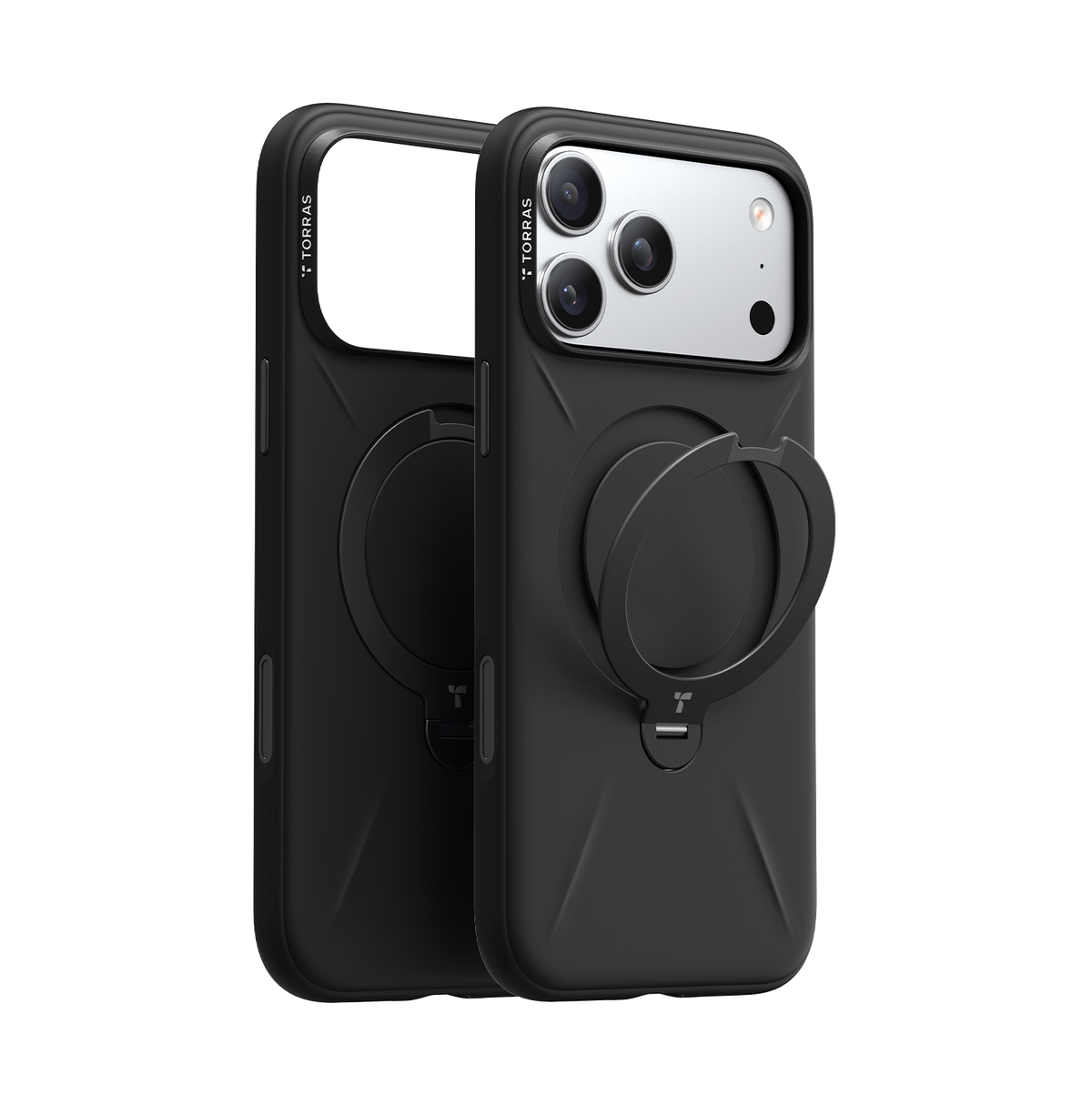 Torras iPhone 17 Pro Kuori Ostand Q3 Silicone Obsidian Black