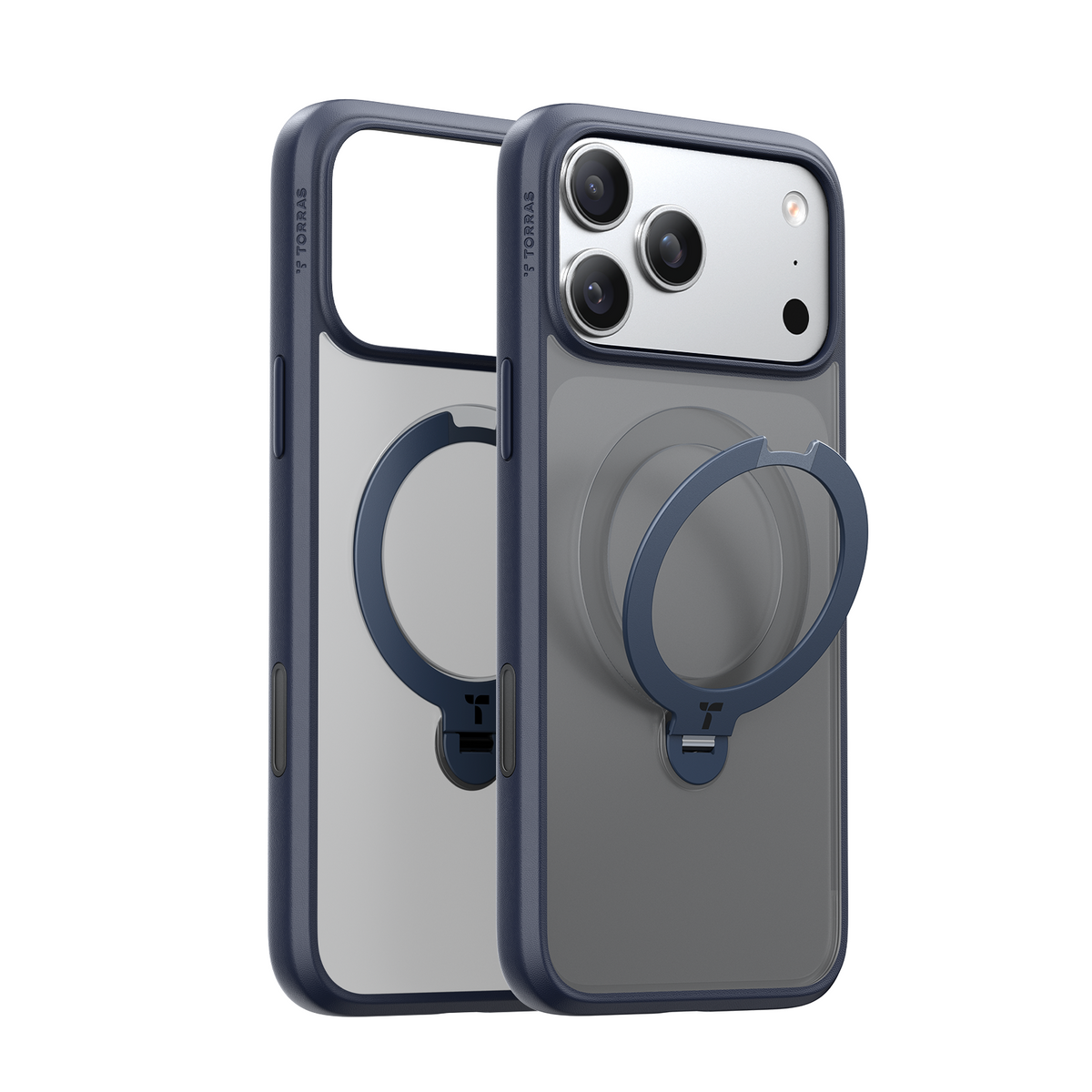 Torras iPhone 17 Pro Max Kuori Ostand Q3 Spin Syvänsininen