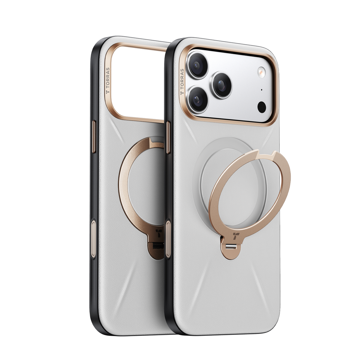 Torras iPhone 17 Pro Max Kuori Ostand Q3 Vegskin Pearl Gray