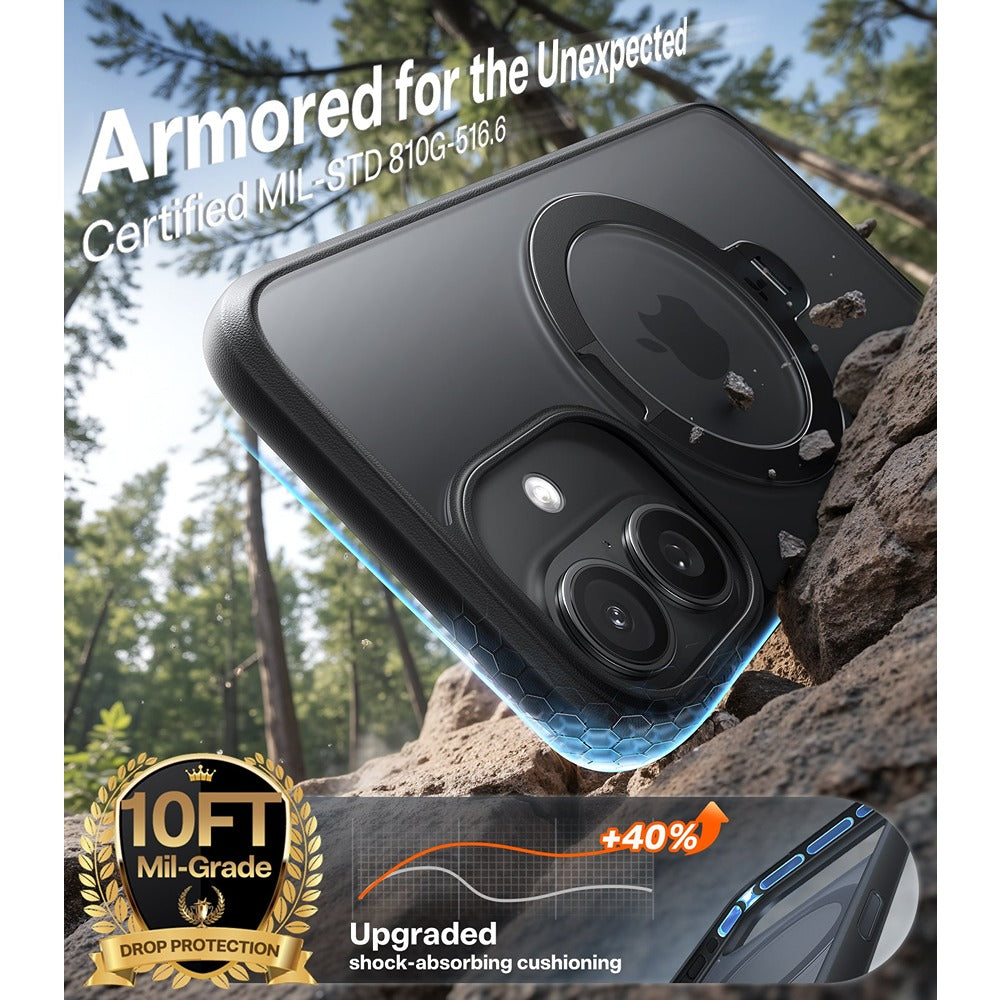Torras iPhone 17 Kuori Ostand Q3 Spin Obsidian Black