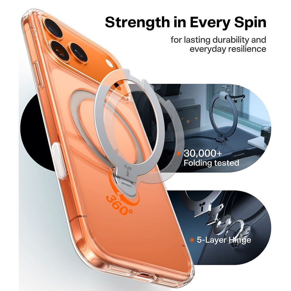 Torras iPhone 17 Pro Kuori Ostand Q3 Spin Kirkas