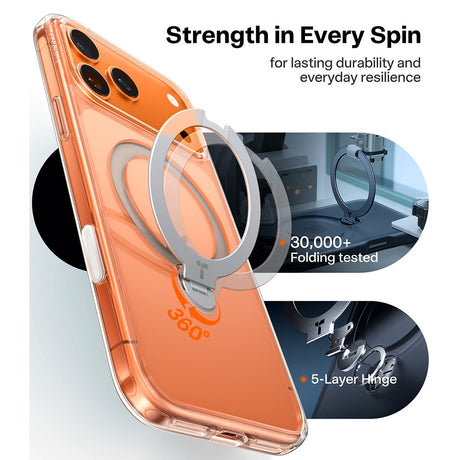 Torras iPhone 17 Pro Max Kuori Ostand Q3 Spin Kirkas