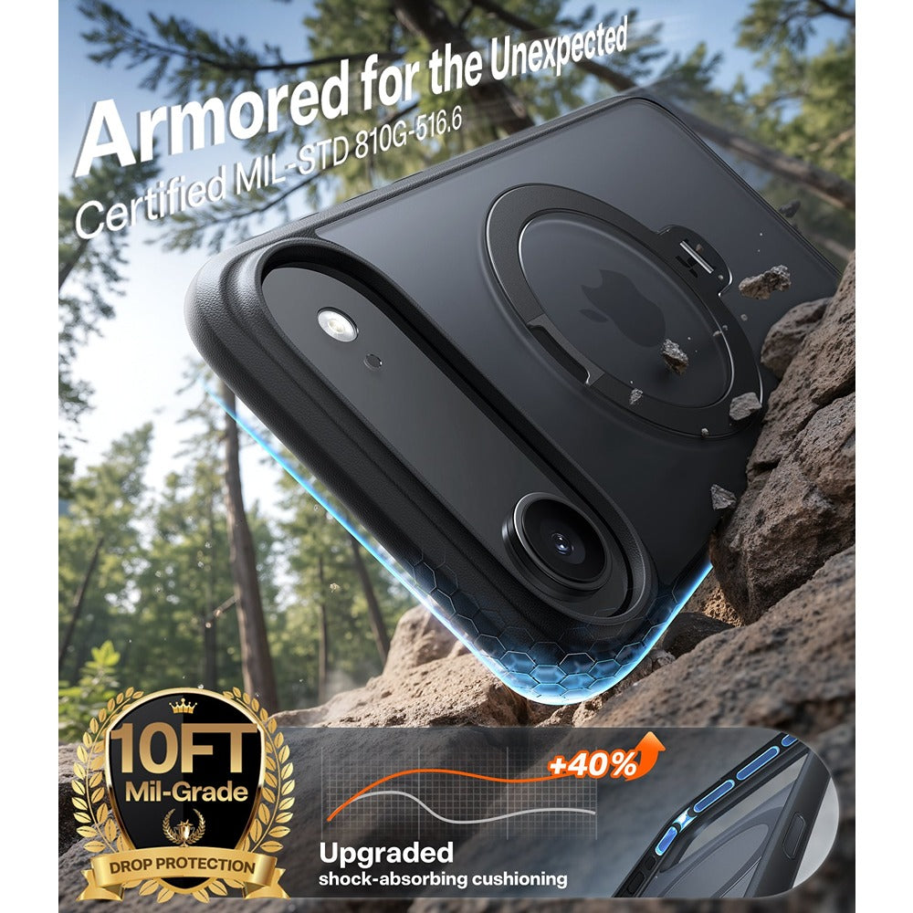 Torras iPhone Air Kuori Ostand Q3 Spin Obsidian Black