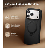 Torras iPhone 17 Pro Kuori Ostand Q3 Silicone Obsidian Black