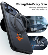 Torras iPhone 17 Pro Max Kuori Ostand Q3 Spin Obsidian Black