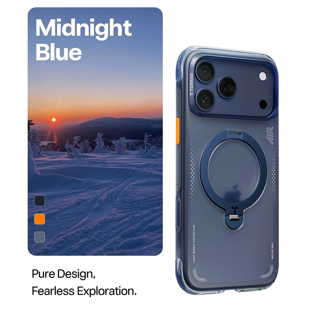Torras iPhone 17 Pro Max Kuori Ostand Q3 Air Deep Blue