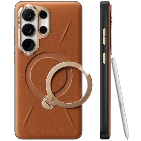 Torras Samsung Galaxy S26 Ultra Kuori Ostand Q3 Vegskin Amber Brown