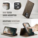 CaseMe iPhone 15 Pro Kotelo C49 Series Ruskea