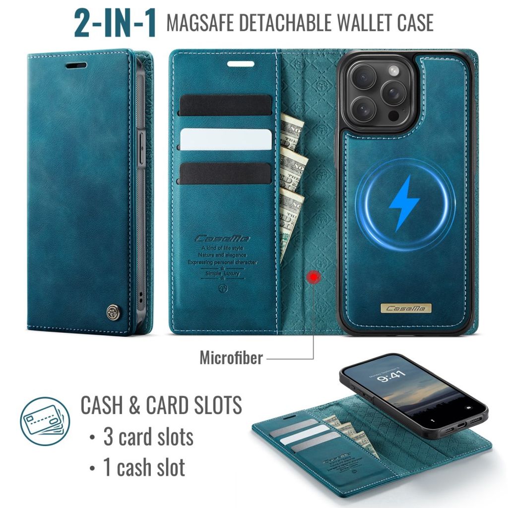 CaseMe iPhone 15 Pro Max Kotelo C49 Series Vihreä