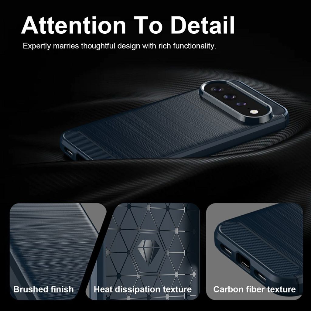 Google Pixel 11 Pro XL Kuori Harjattu Kuituhiilikuvio Sininen