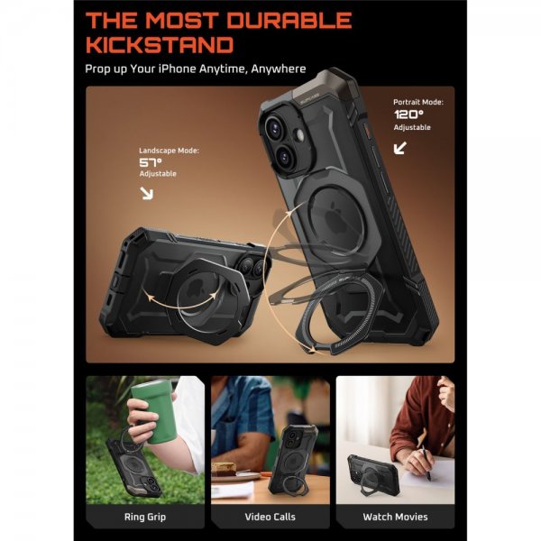 Supcase iPhone 17 -kuori UB Grip MagSafe Musta