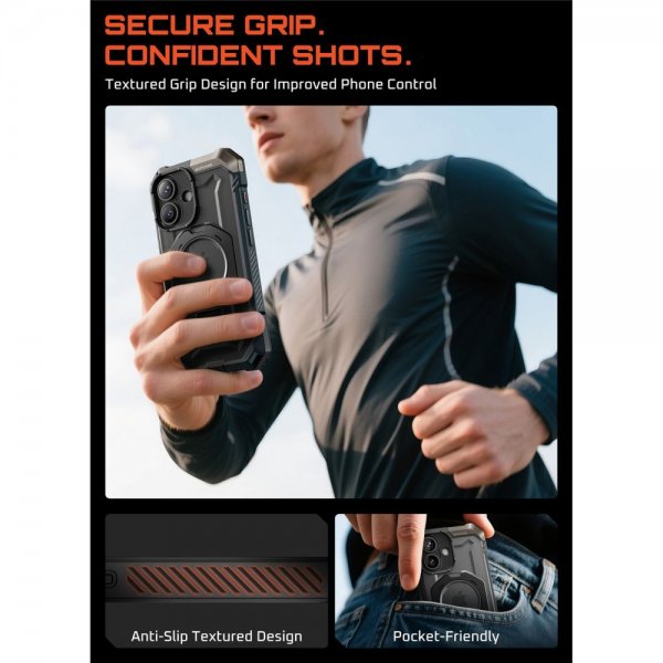 Supcase iPhone 17 -kuori UB Grip MagSafe Musta