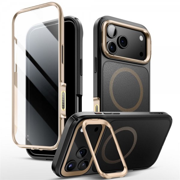 Supcase iPhone 17 Pro -suojakuori Ares Flip MagSafe, kulta