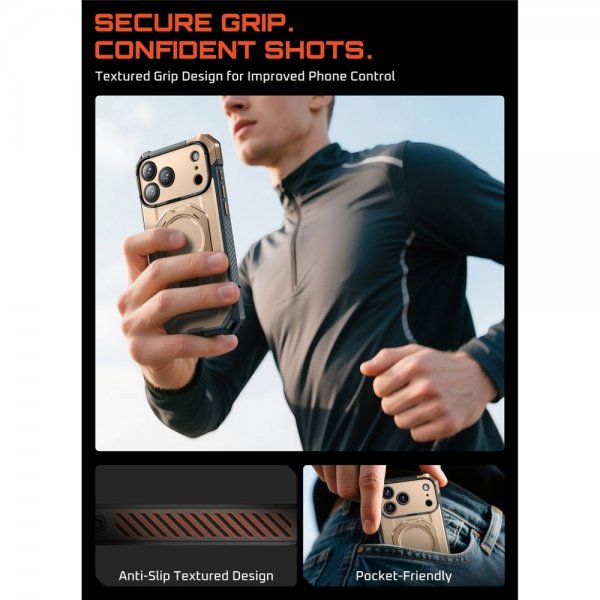 Supcase iPhone 17 Pro -kuori, UB Grip MagSafe, kulta