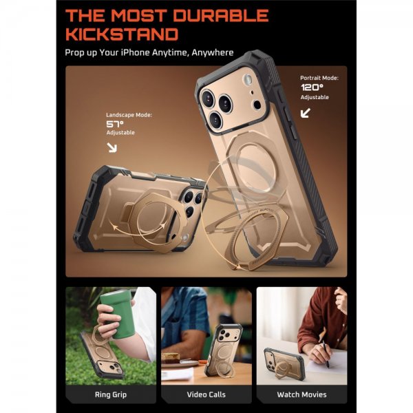 Supcase iPhone 17 Pro -kuori UB Grip Pro MagSafe, kulta