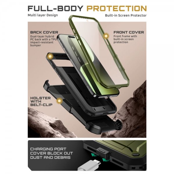 Supcase iPhone Air -kuori UB Pro vihreä